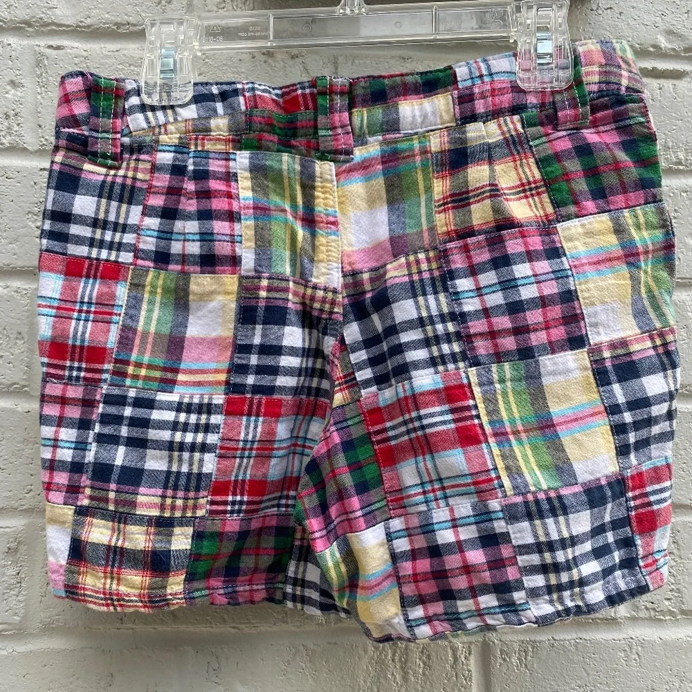 J. Khaki madras shorts cotton multicolor plaid girl 12